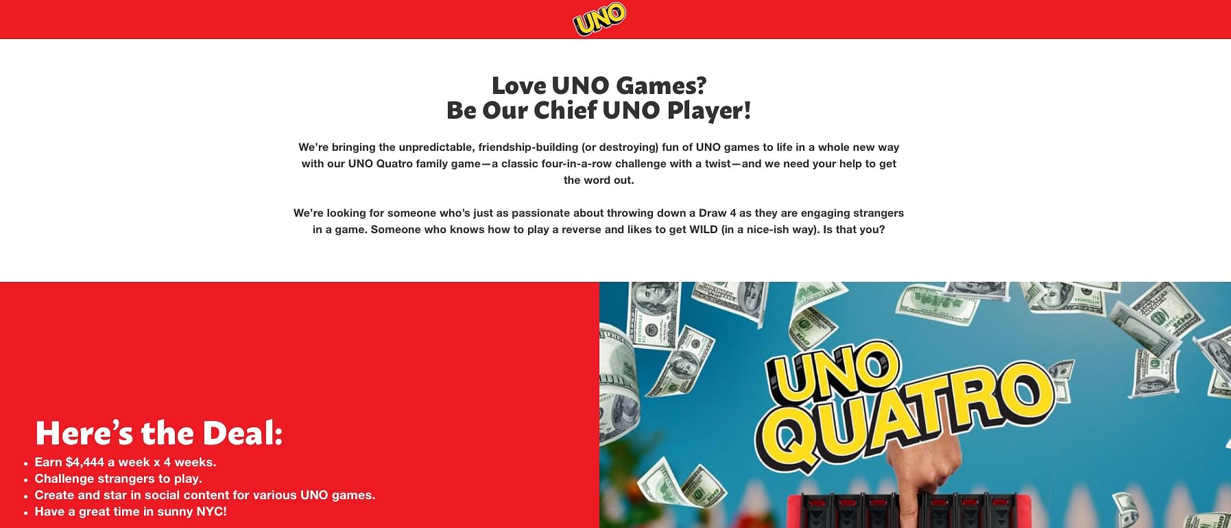 Mattel está contratando jogador de Uno; Salário é de US$ 4.444,44