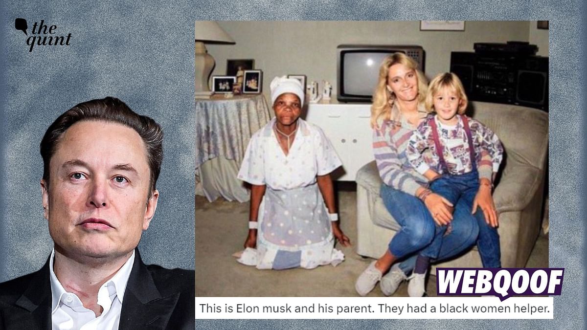 This Image Does Not Show Young Elon Musk Sitting With Mother & Domestic Help