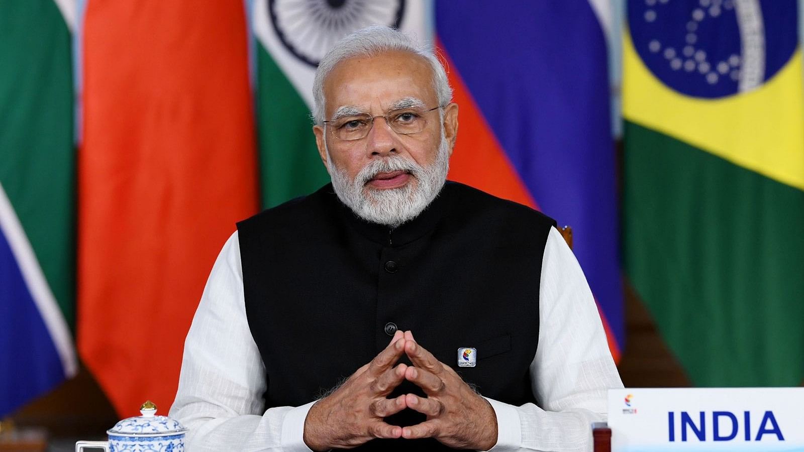 <div class="paragraphs"><p>PM Modi addressing the 14th BRICS summit in 2022.&nbsp;</p></div>