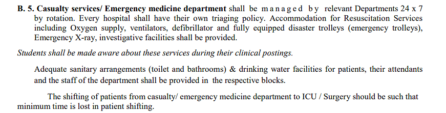 NMC has excluded Emergency and Respiratory Medicine from its list of required departments to run a medical college.