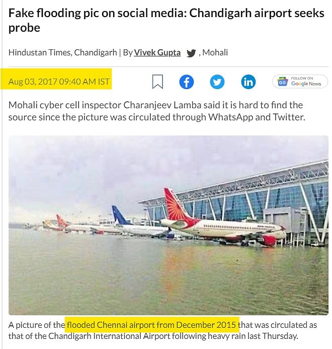 This image is from Chennai airport and dates back to 2015. 
