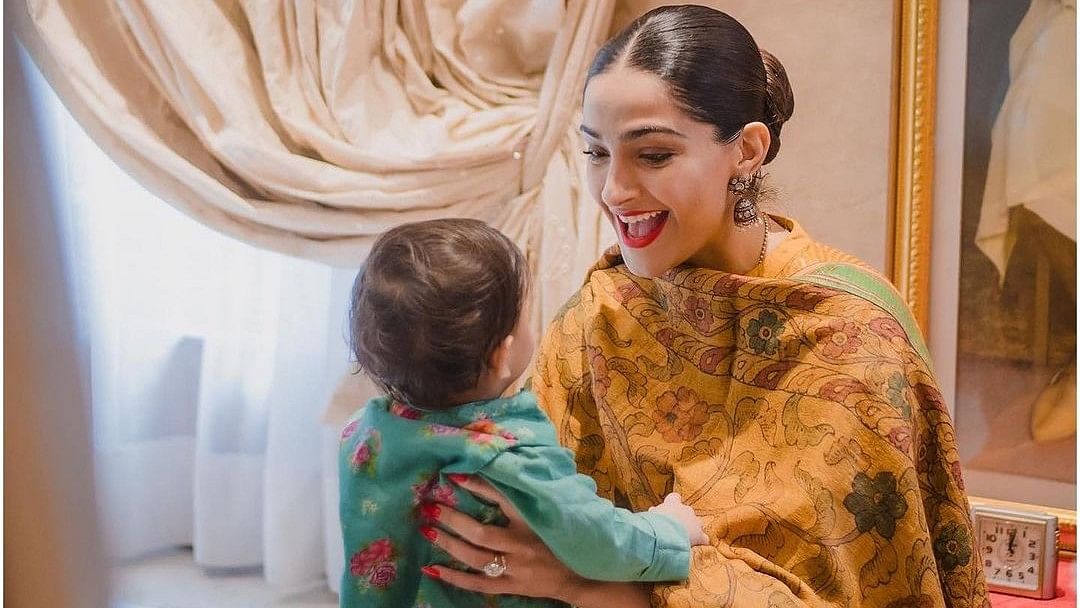 <div class="paragraphs"><p>Sonam Kapoor with her son, Vayu.</p></div>