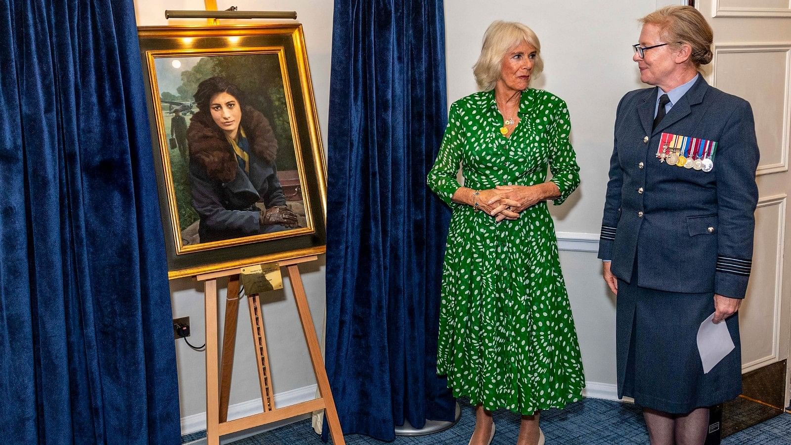 <div class="paragraphs"><p>Queen Camilla of Britain has unveiled a new portrait of the Indian-origin spy and descendent of Tipu <ins>Sultan</ins>, Noor Inayat Khan, at the Royal Air Force (RAF) Club to honour her sacrifice as an undercover agent for Britain's Special Operations Executive (SOE) during the World War II.</p></div>