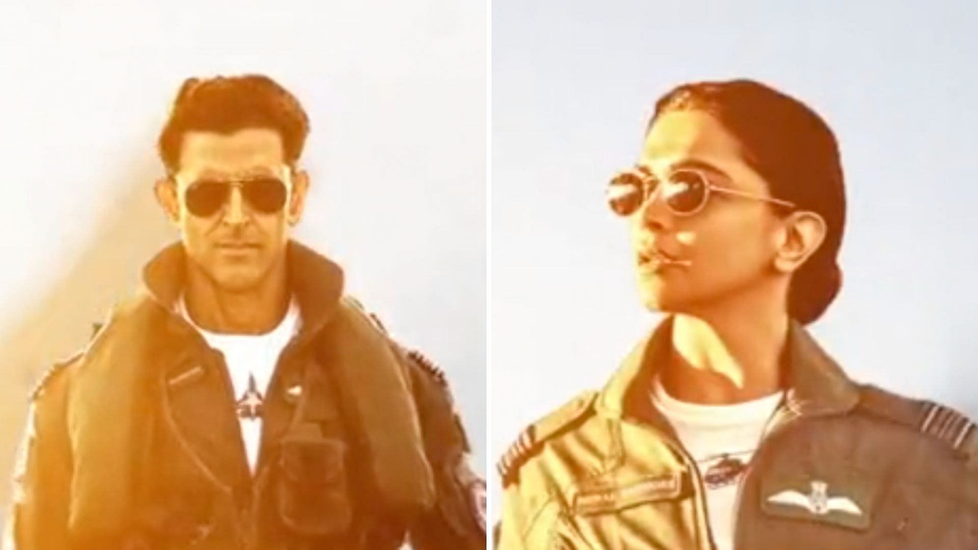 <div class="paragraphs"><p>Hrithik Roshan and Deepika Padukone's first looks from <em>Fighter</em>.</p></div>