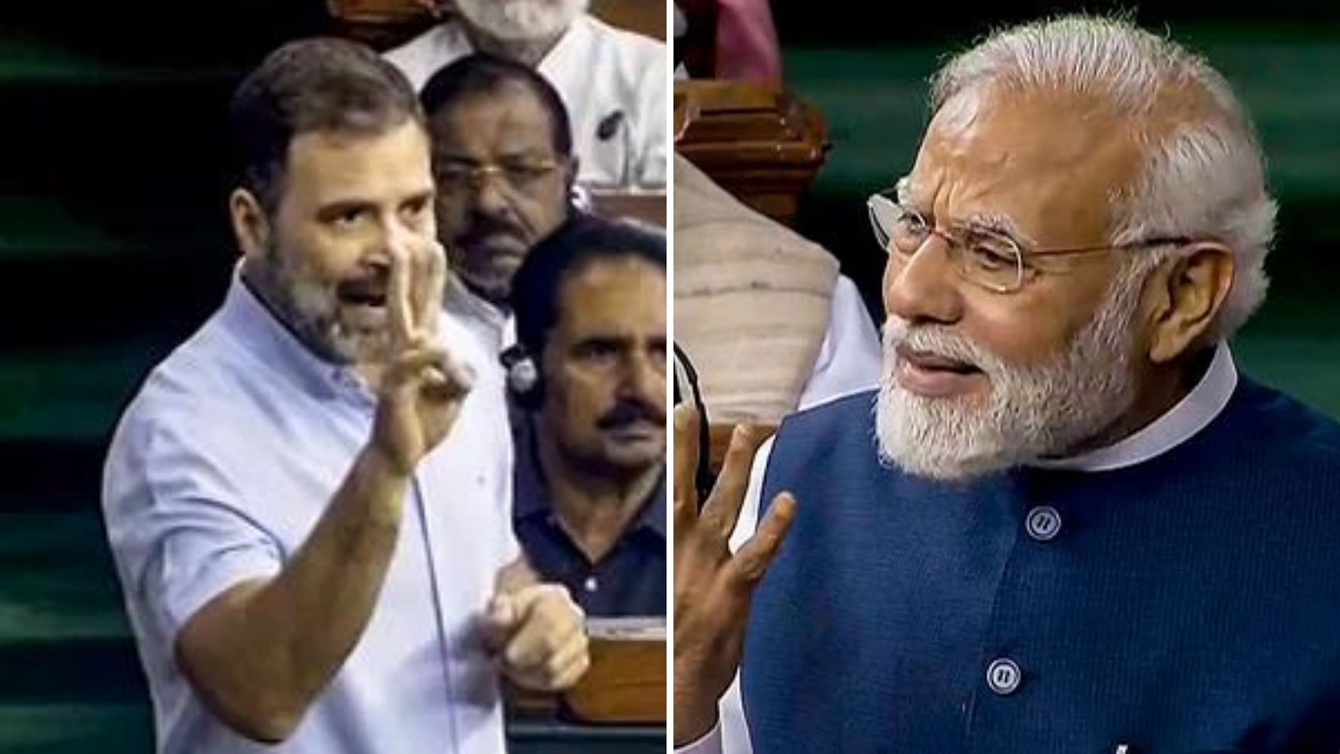 <div class="paragraphs"><p>The no-confidence debate in Parliament was a showdown between Prime Minister Narendra Modi and Congress leader Rahul Gandhi. While they both spoke on different days, Rahul and Modi took potshots at each other.</p></div>