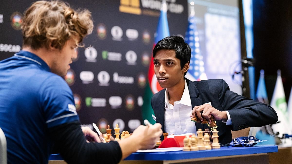 Chess World Cup Final: Game 1 between R Praggnanandhaa and Magnus