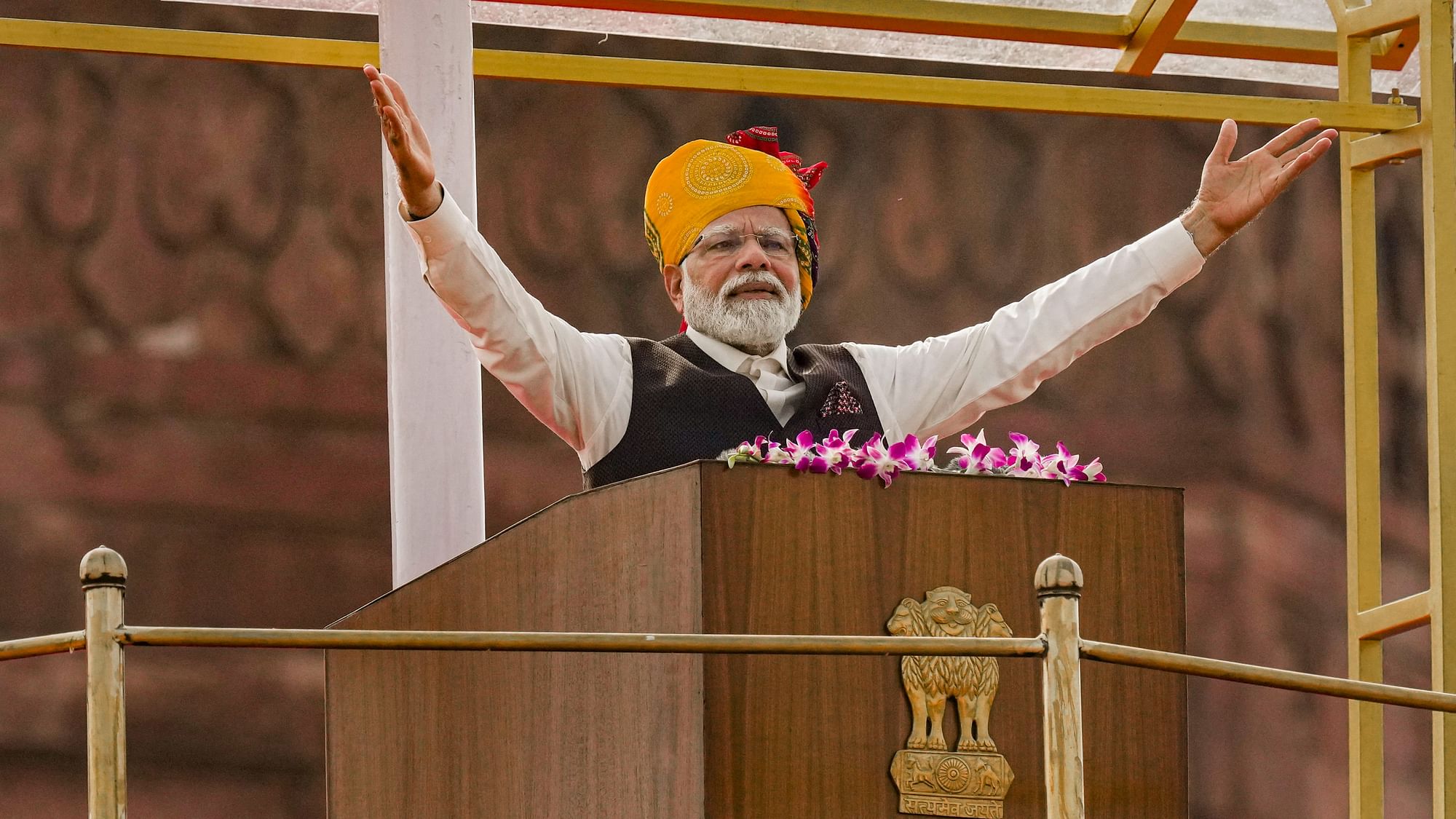 <div class="paragraphs"><p>As India celebrated 76 years of independence, Prime Minister Narendra Modi addressed the nation from the ramparts of the Red Fort in Delhi on Tuesday, 15 August. </p></div>