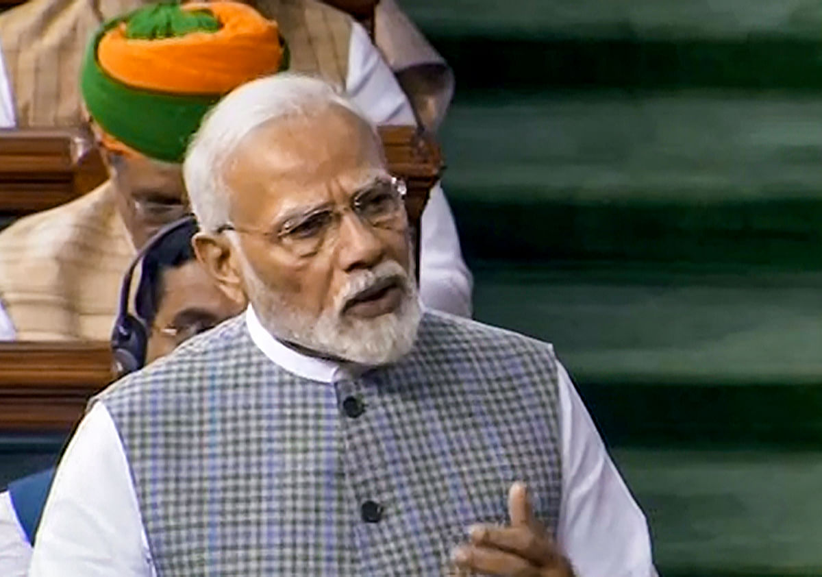 <div class="paragraphs"><p>Prime Minister Narendra Modi speaks in the Lok Sabha during a special session of Parliament, in New Delhi, Monday, 18 September, 2023</p></div>