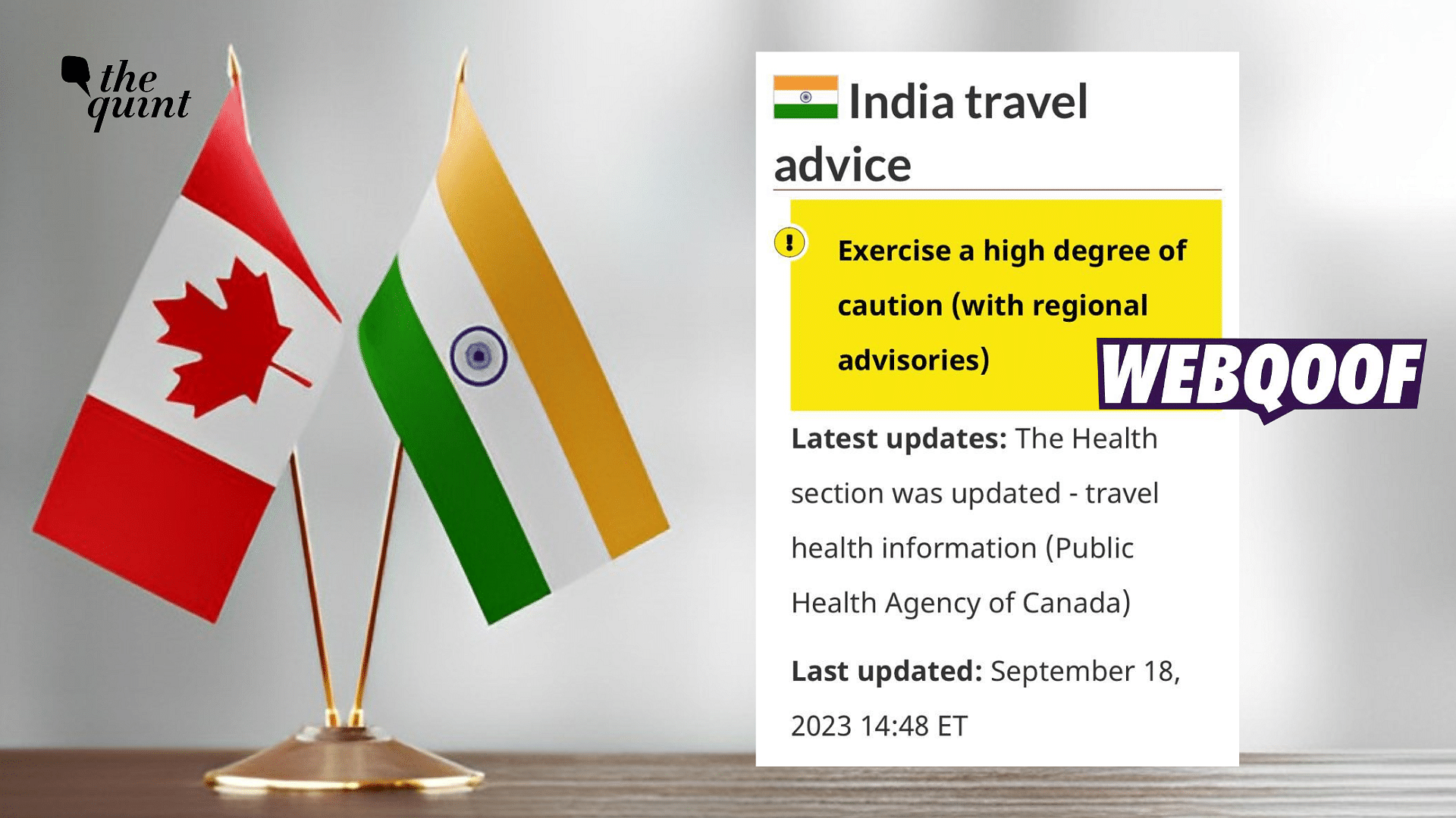 <div class="paragraphs"><p>The Canadian government updated its travel advisory for Canadian nationals travelling to India.</p></div>