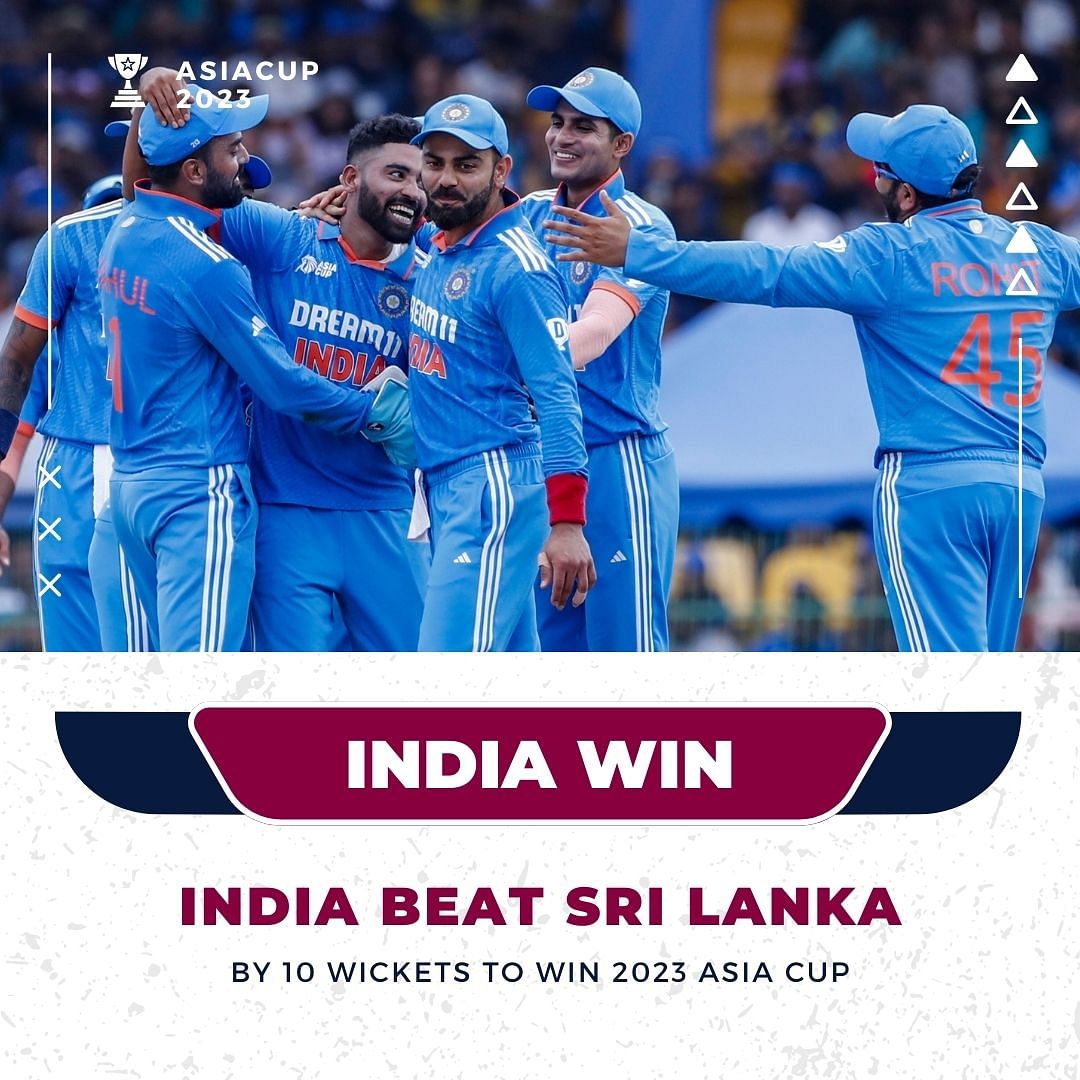 India vs Sri Lanka Score, Live Cricket Score, Todays Asia Cup 2023 Final Match Live Updates India Win Title After 5 Years