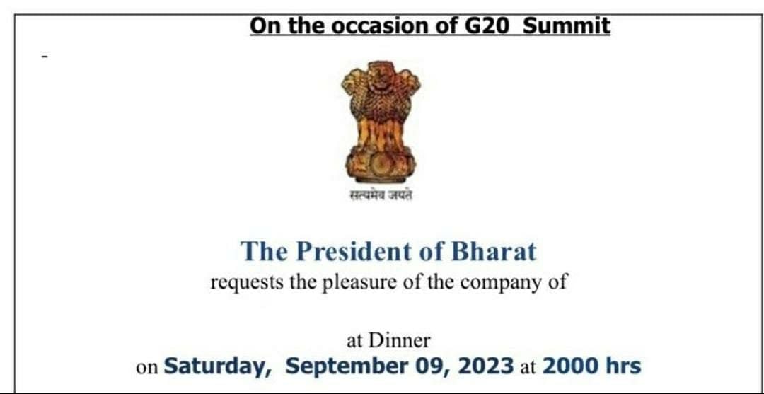 The invite had fueled speculations about the central government changing India's official name to Bharat.