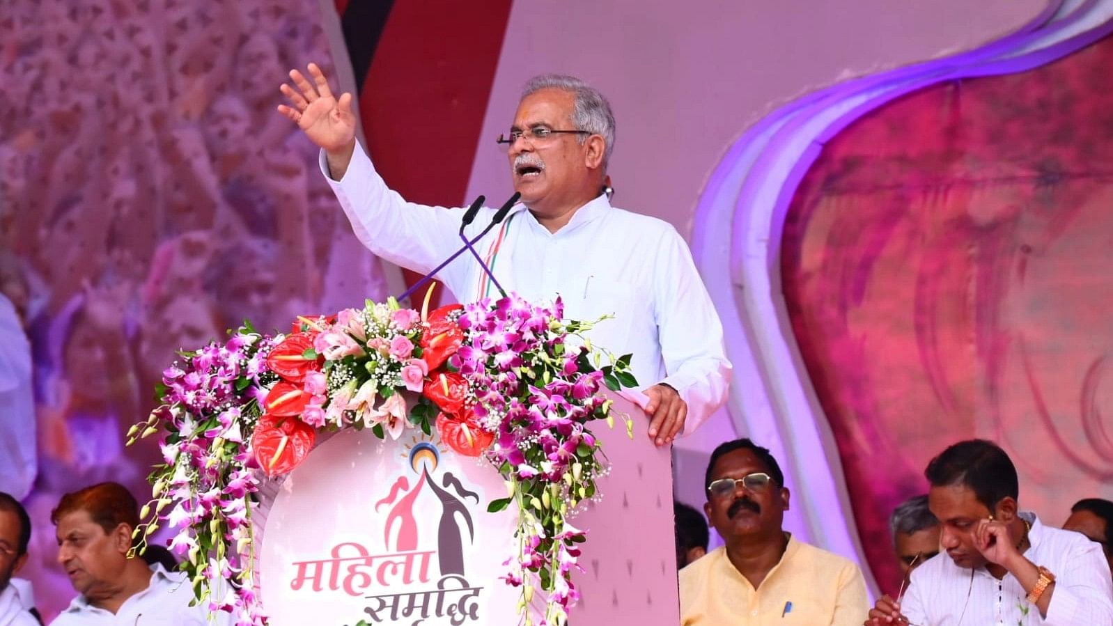 <div class="paragraphs"><p>Chhattisgarh CM Bhupesh Baghel at the <em>Mahila Samriddhi Sammelan&nbsp;</em>event.</p></div>