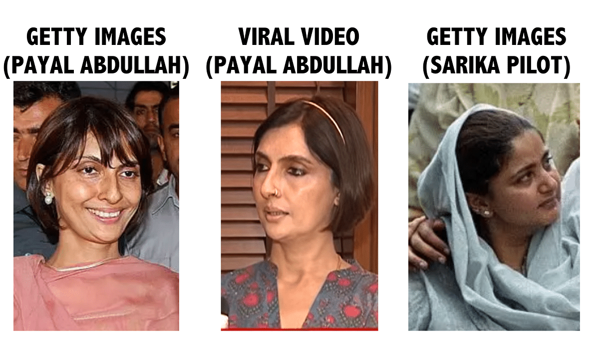 The video shows Payal Abdullah who got separated from Omar Abdullah in 2012 and she is not Sachin Pilot's sister.