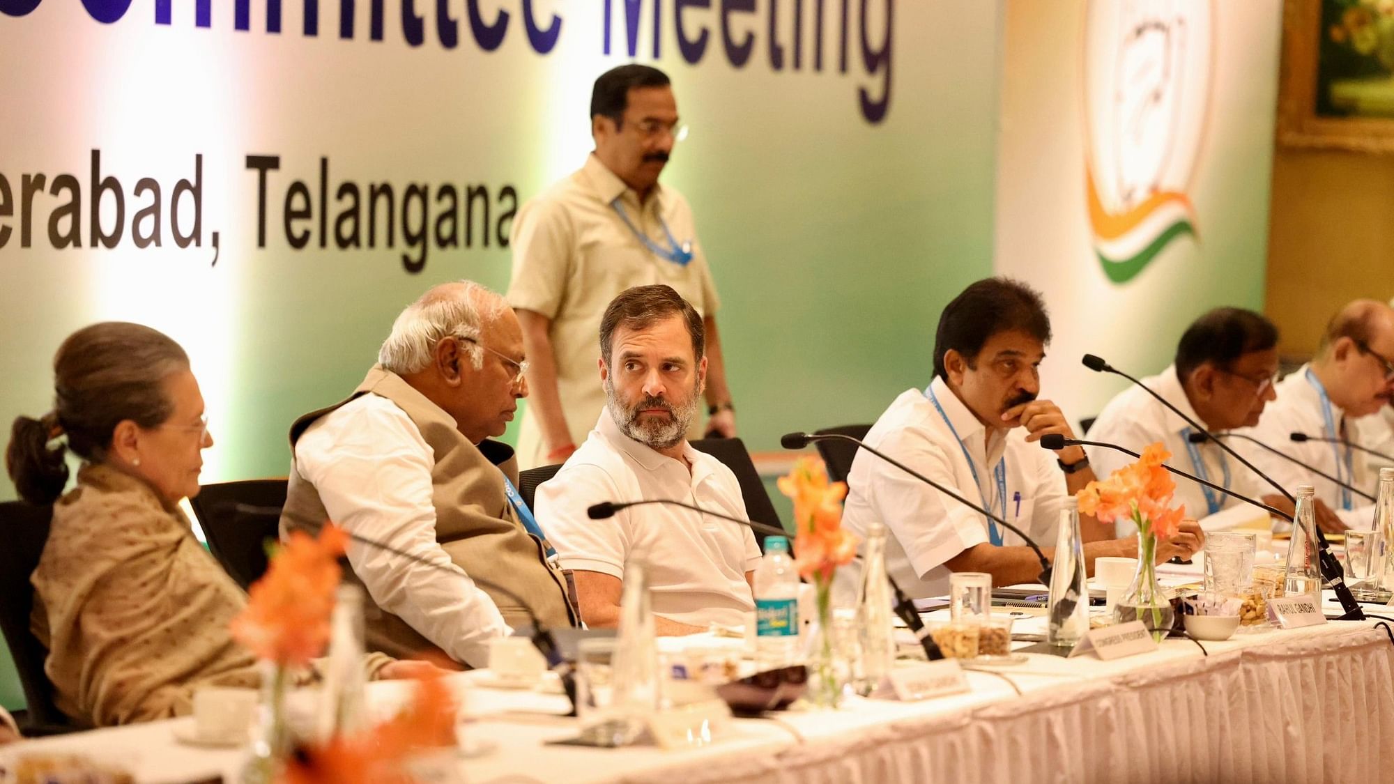 <div class="paragraphs"><p>The Congress Working Committee (CWC), on Day 1 of its two-day meeting in Hyderabad on Saturday, 16 September, called for an increase in the upper limit of reservations for Scheduled Caste (SC), Scheduled Tribe (ST), and Other Backward Classes (OBC) communities in the country.</p></div>