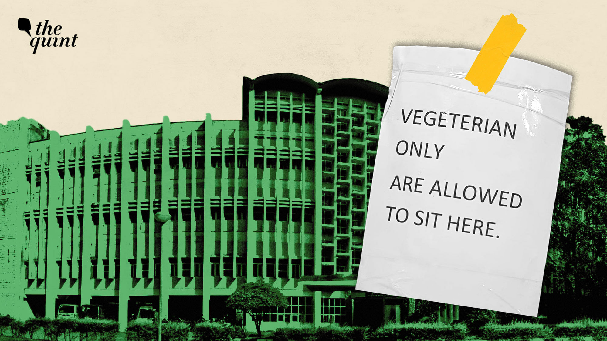 <div class="paragraphs"><p>IIT-Bombay students protest the alleged move to designate six tables in the hostel mess for vegetarians only, claiming it is discriminatory.</p></div>