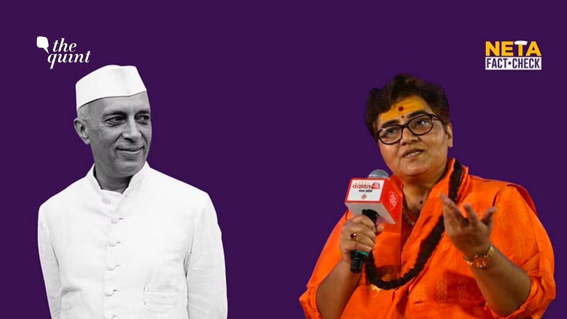 <div class="paragraphs"><p>BJP MP Pragya Thakur made a misleading claim about former PM Jawaharlal Nehru rushing to be the first person to sign the Indian Constitution.</p></div>