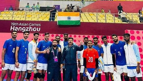 <div class="paragraphs"><p>Indian Volleyball Team at the 2023 Asian Games.</p></div>