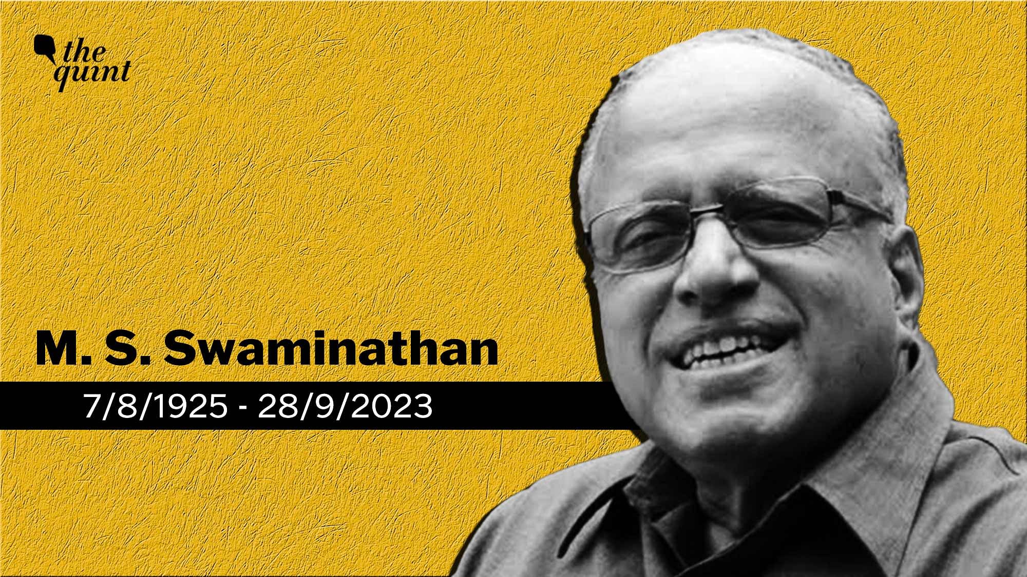 <div class="paragraphs"><p>Dr Swaminathan's influence in this area is tremendous because his life and work were devoted to ensuring that no Indian would go hungry.</p></div>