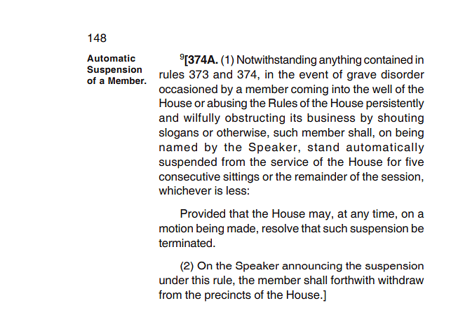 When are words "unparliamentary" enough to warrant an action? What do the rules say?