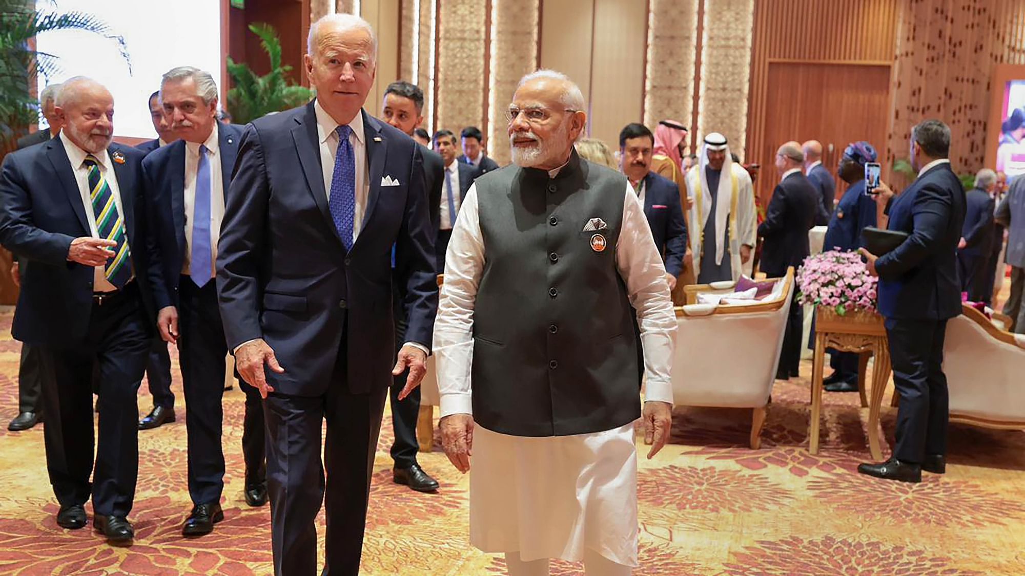 <div class="paragraphs"><p>PM Modi with US President Joe Biden during the first session of the G20 Summit 2023.</p></div>