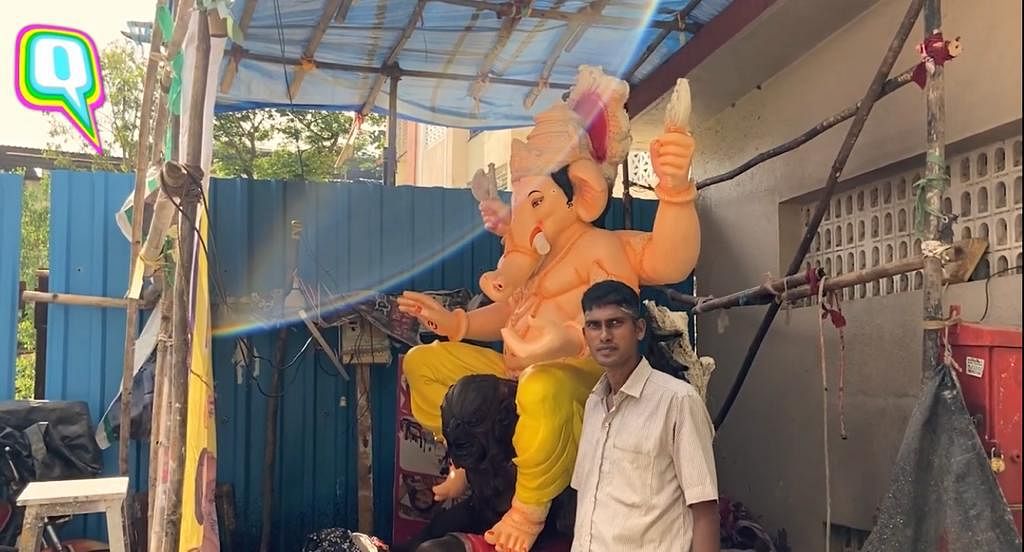 Mohammad Kosar Shaikh from Mumbai’s Bhayander has been making Ganpati idols for the last 20 years.