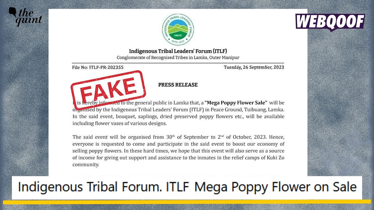 Fake Letter About 'Poppy Flower Sale' Organised by ITLF in Manipur Goes Viral
