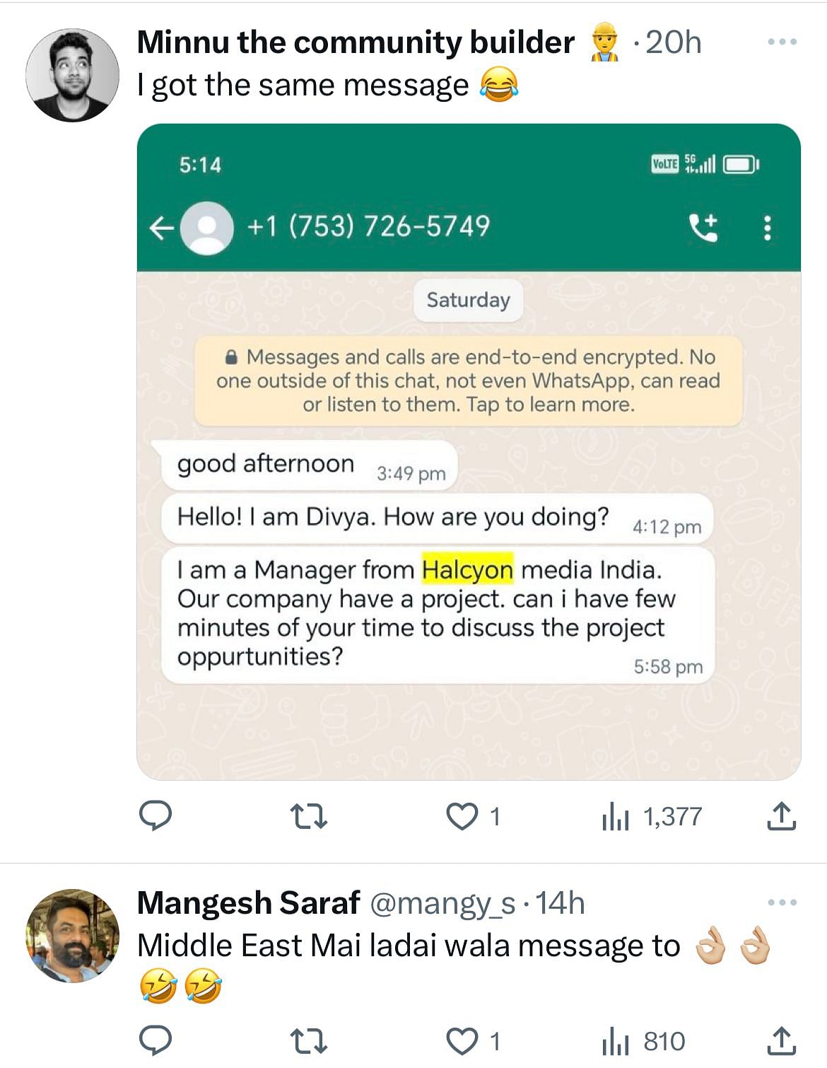 Chetty Arun playfully engaged with a WhatsApp scammer, turning the tables on them in a hilarious exchange.