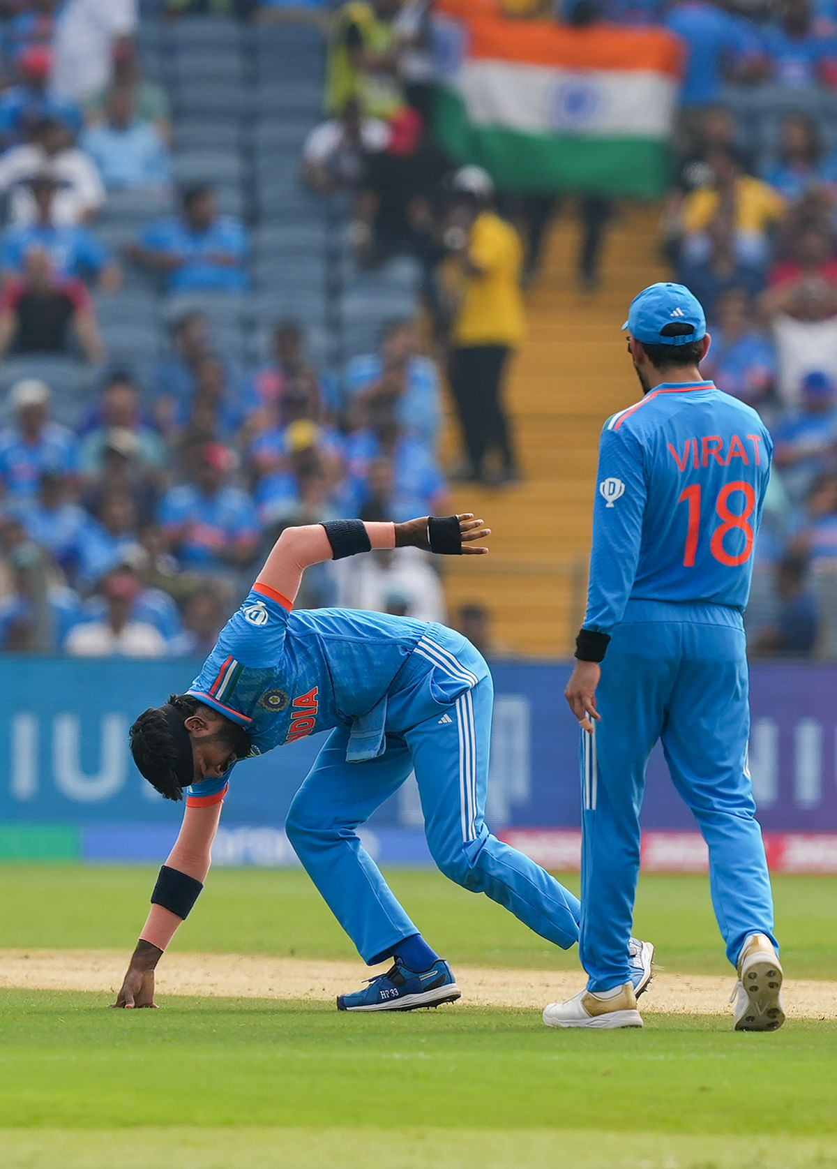 Hardik Pandya has been sent for scans after injuring himself while bowling in the World Cup game against Bangladesh.