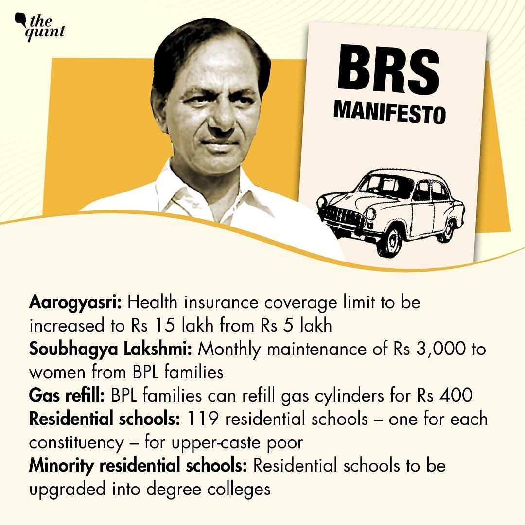 KCR, in his manifesto, has promised to increase the benefits offered in existing government schemes.