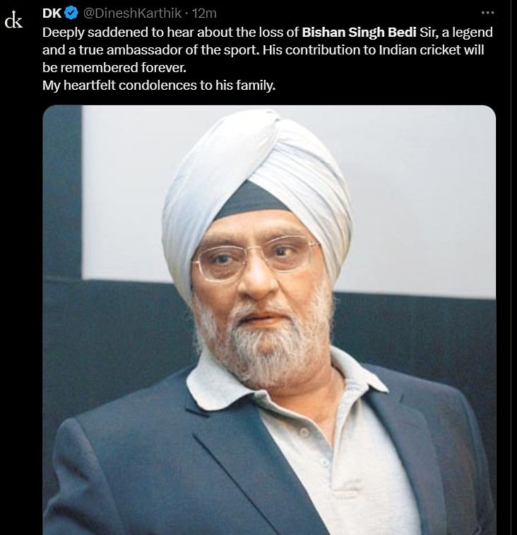 Condolences pour in as cricketing fraternity mourns #BishanSinghBedi's death. 
