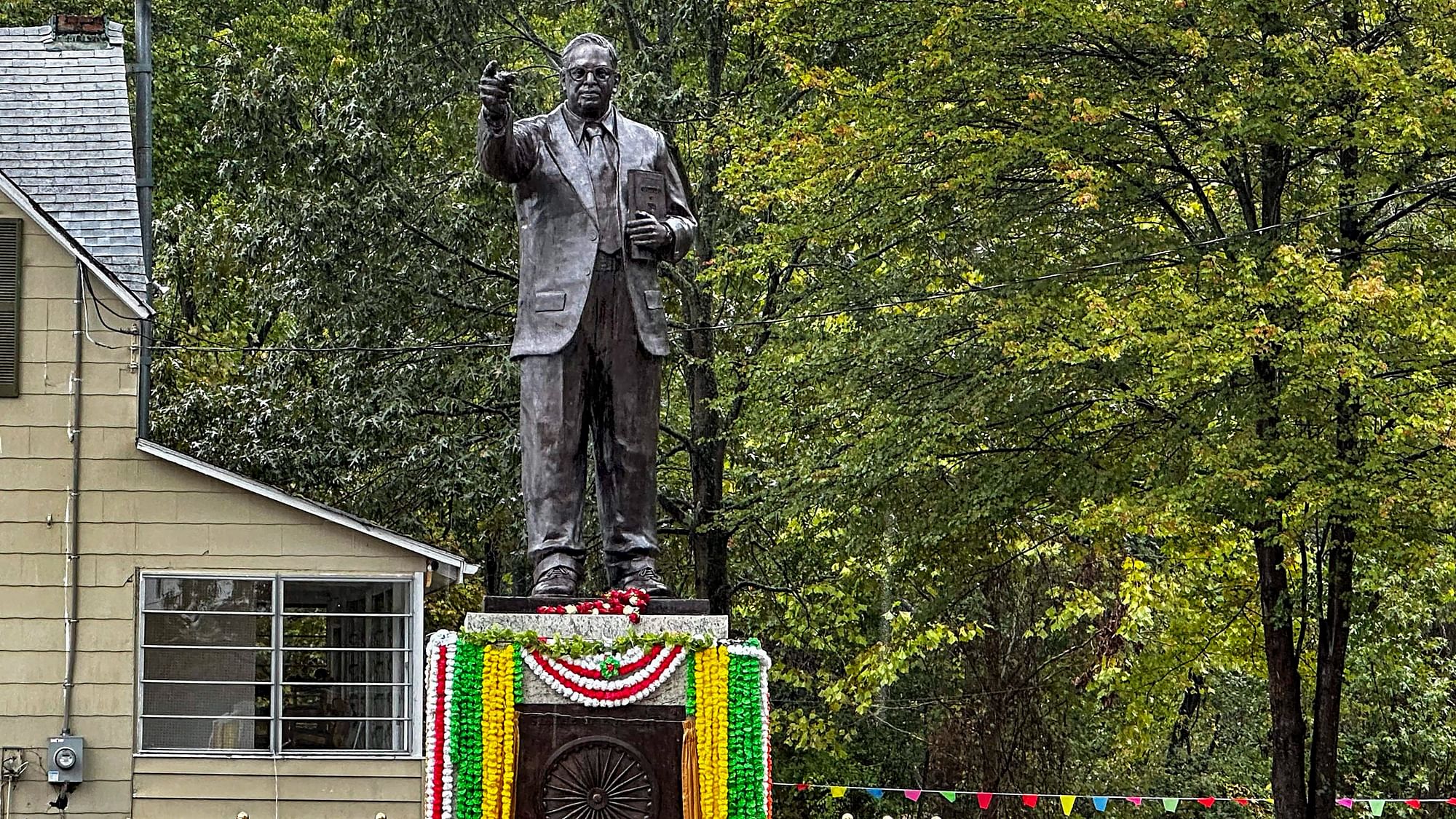 <div class="paragraphs"><p>Maryland: A 19-foot tall statue of B.R. Ambedkar during its inauguration, in Maryland, USA, Saturday, Oct. 14, 2023. This statue is the tallest statue of Ambedkar outside India. </p></div>