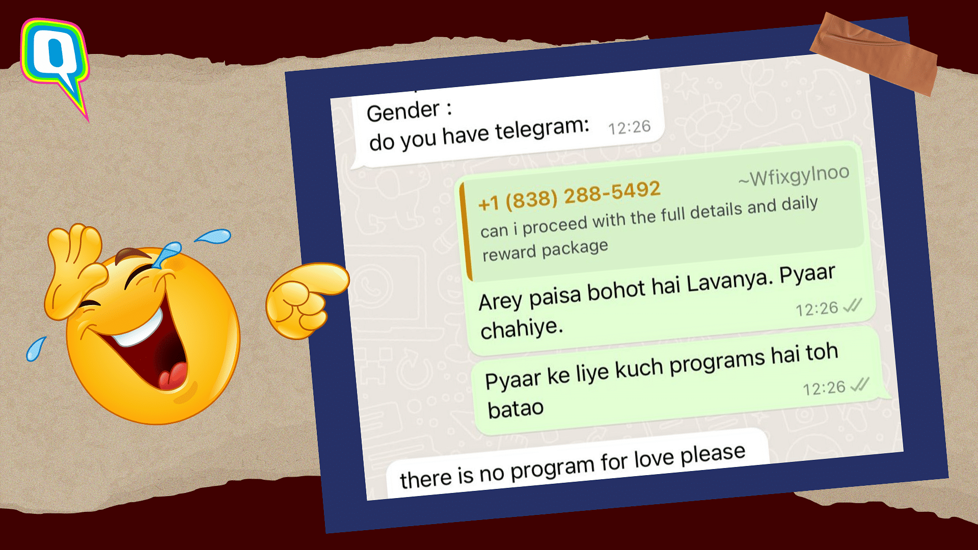 <div class="paragraphs"><p>'Paisa hai, Pyaar chahiye': Man Engages WhatsApp Scammer in Hilarious Banter</p></div>