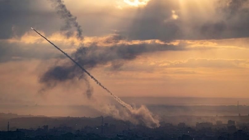 <div class="paragraphs"><p>Rockets are fired toward Israel from Gaza, Saturday, Oct. 7, 2023.</p></div>