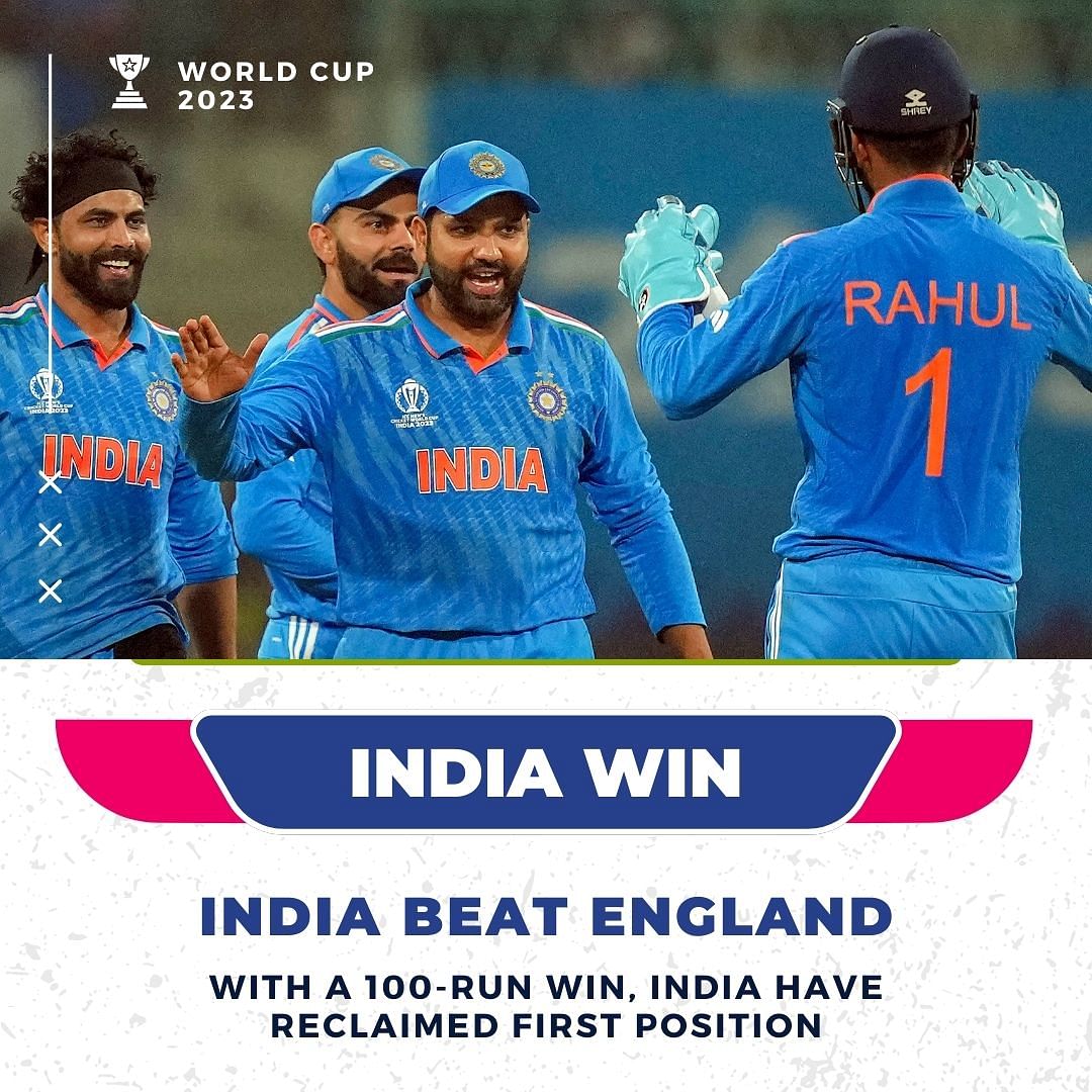 Stay with us for latest scorecard & live updates of today’s ICC Cricket World Cup 2023 match between India & England
