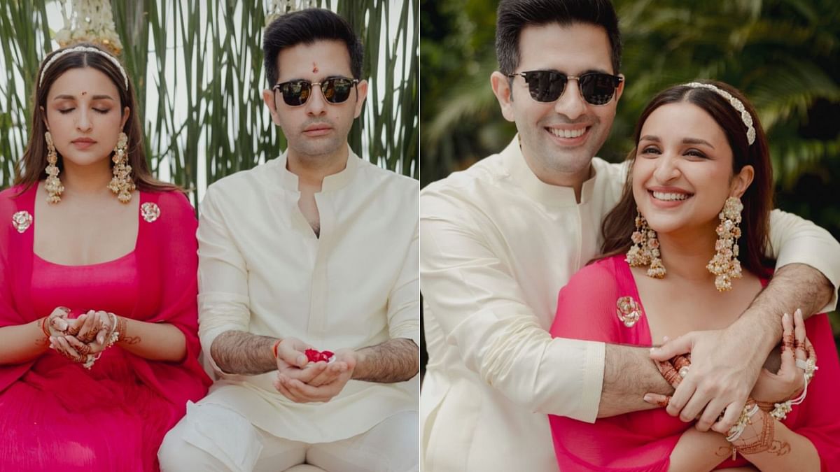 In Pics: Parineeti Chopra & Raghav Chadha Look Adorable During Haldi Ceremony