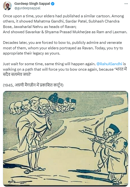 On 5 October, BJP put out a post on X comparing Congress leader Rahul Gandhi with 'Ravan'. 