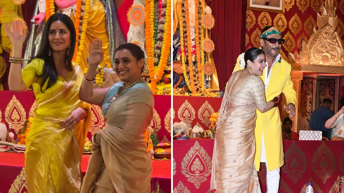Pics: Kajol, Rani Mukerji and Katrina Kaif  Take Part In Durga Puja Celebrations