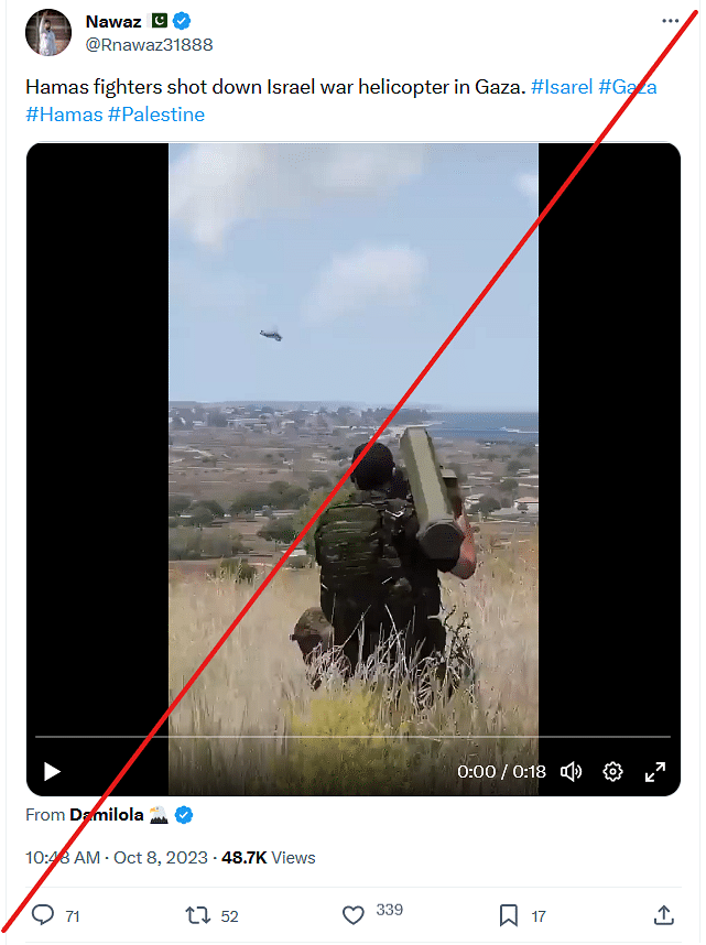 Fact Check: This video is not from Israel but a video game simulation from a game called ARMA 3.