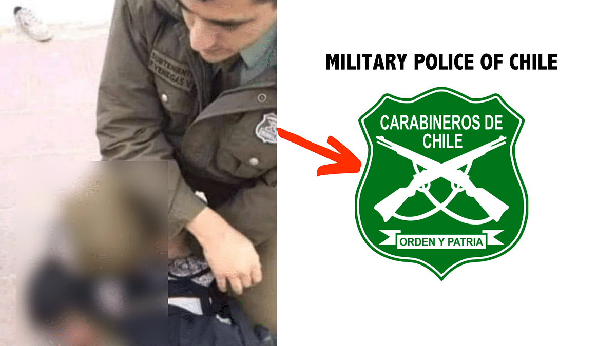 The photo dates back to October 2016 and shows the Chilean military police's lieutenant F Venegas in Valparaíso.