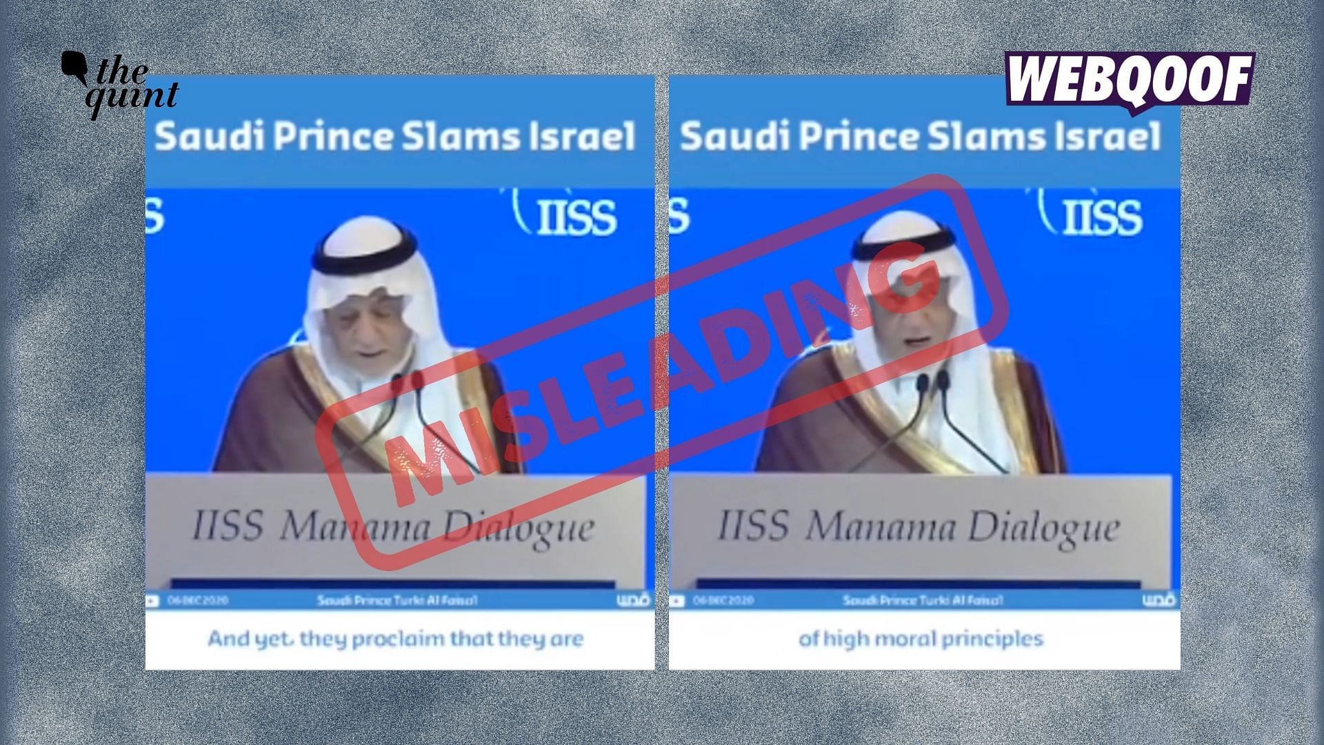 <div class="paragraphs"><p>The nearly three year old video is being falsely shared as recent remarks of Saudi prince&nbsp;Turki bin Faisal Al Saud.</p></div>