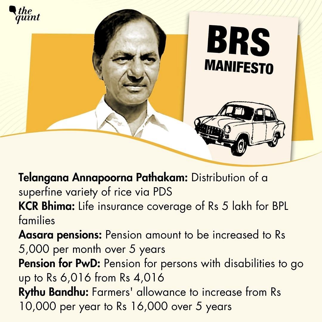 KCR, in his manifesto, has promised to increase the benefits offered in existing government schemes.