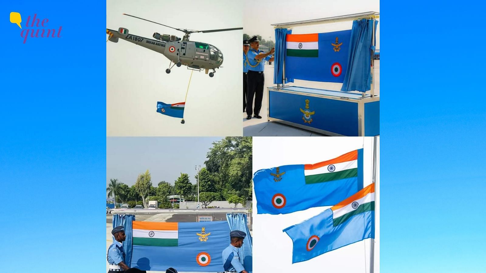 <div class="paragraphs"><p>On its 91st anniversary of the Indian Air Force (IAF), Air Chief Marshal Vivek Ram Chaudhari on Sunday, 8 October, unveiled a new Ensign for the force.</p></div>