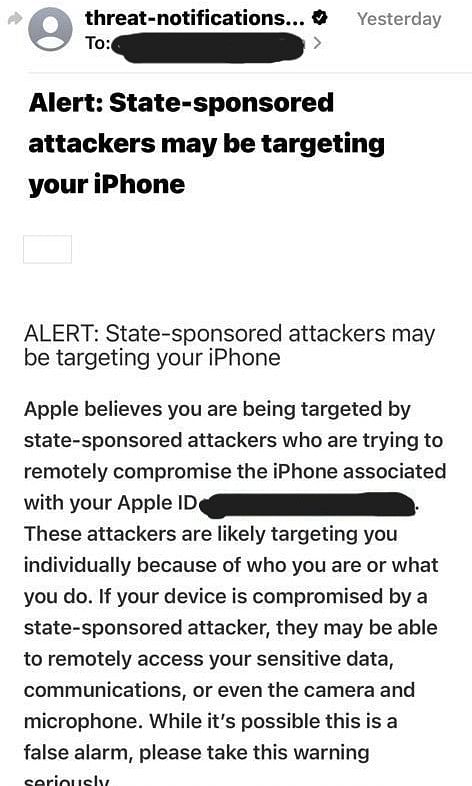 The threat alert has reignited fears of being targeted by sophisticated spyware like Pegasus.