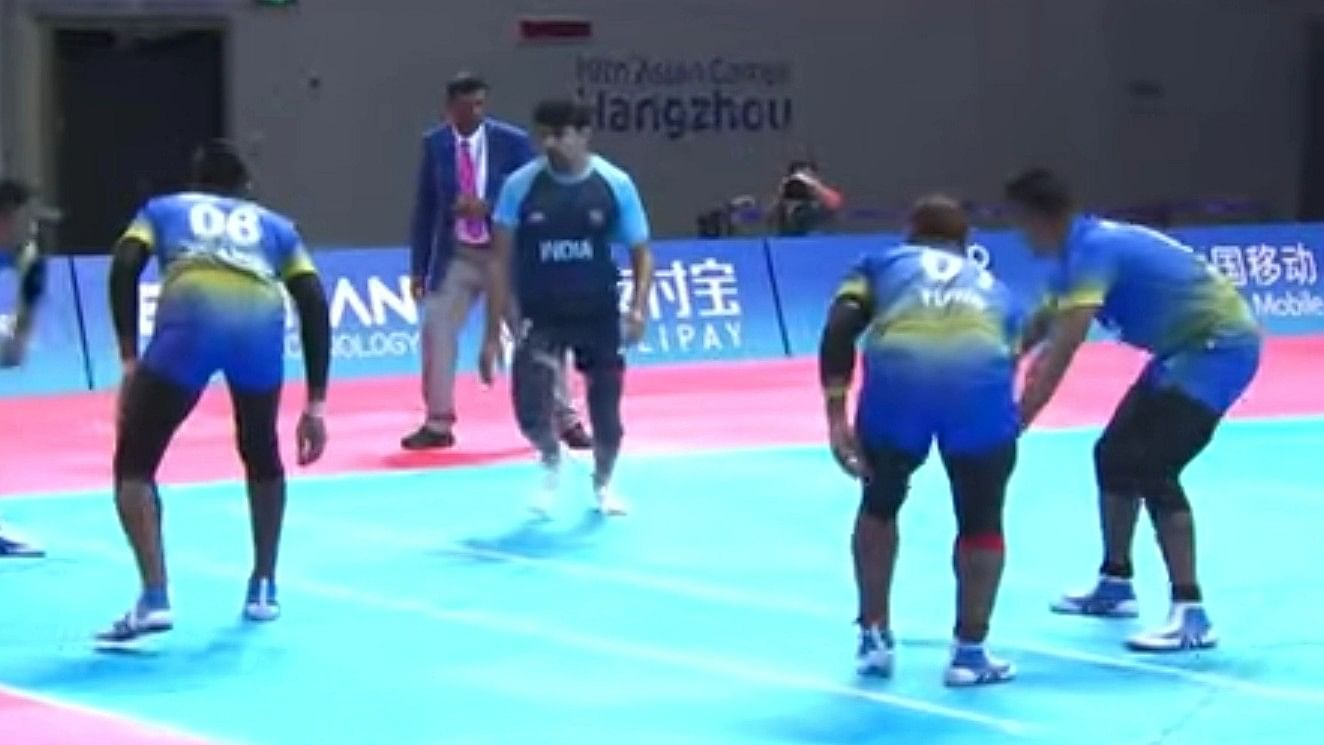 <div class="paragraphs"><p>Indian Kabaddi Team beat Bangladesh 55-18 in the opening game at the 2023 Asian Games</p></div>