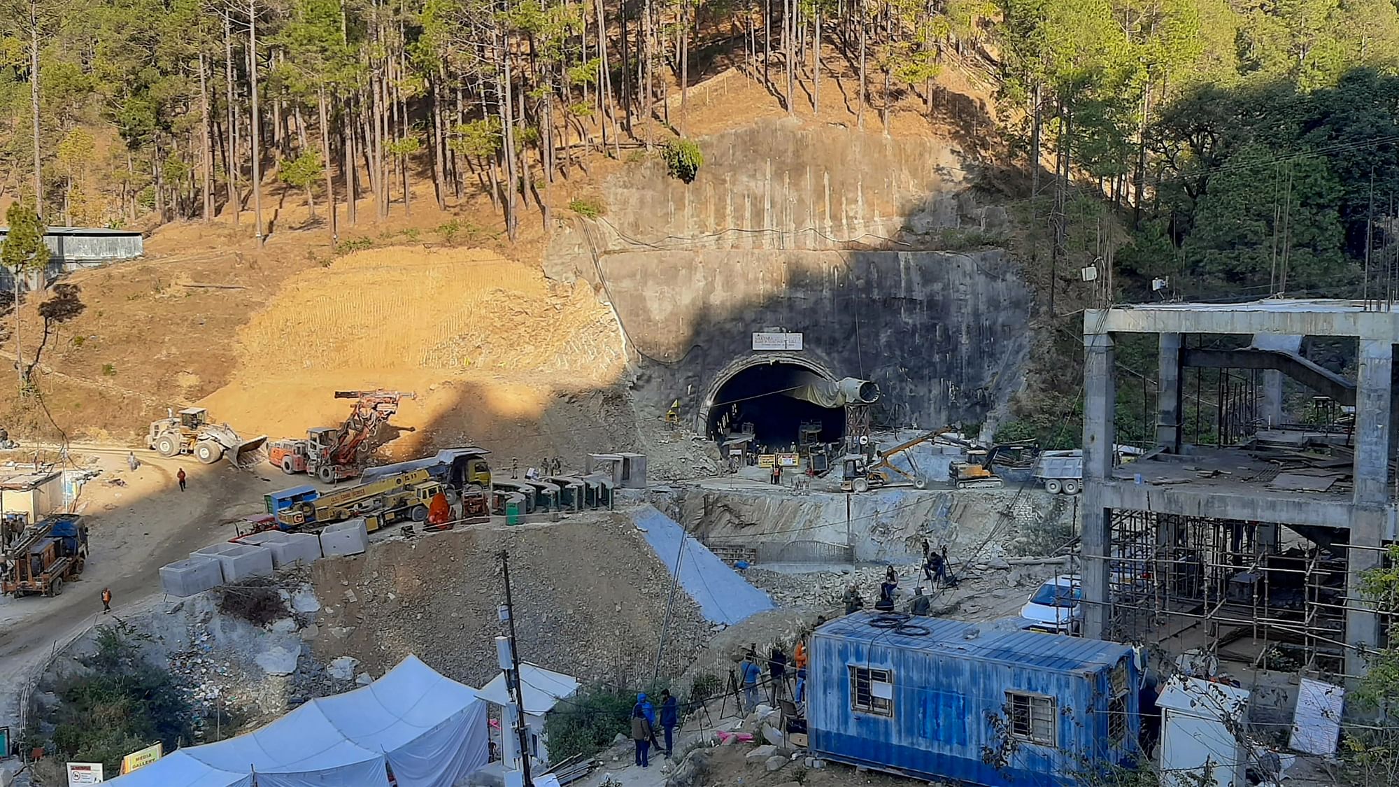 <div class="paragraphs"><p>Rescue work on in full force at the Silkayara tunnel in Uttarakhand's Uttarkashi to save 41 workers trapped inside the tunnel.&nbsp;</p></div>