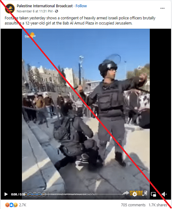 The video dates back to February 2022, and reportedly shows Israeli forces beating a young girl in Jerusalem.