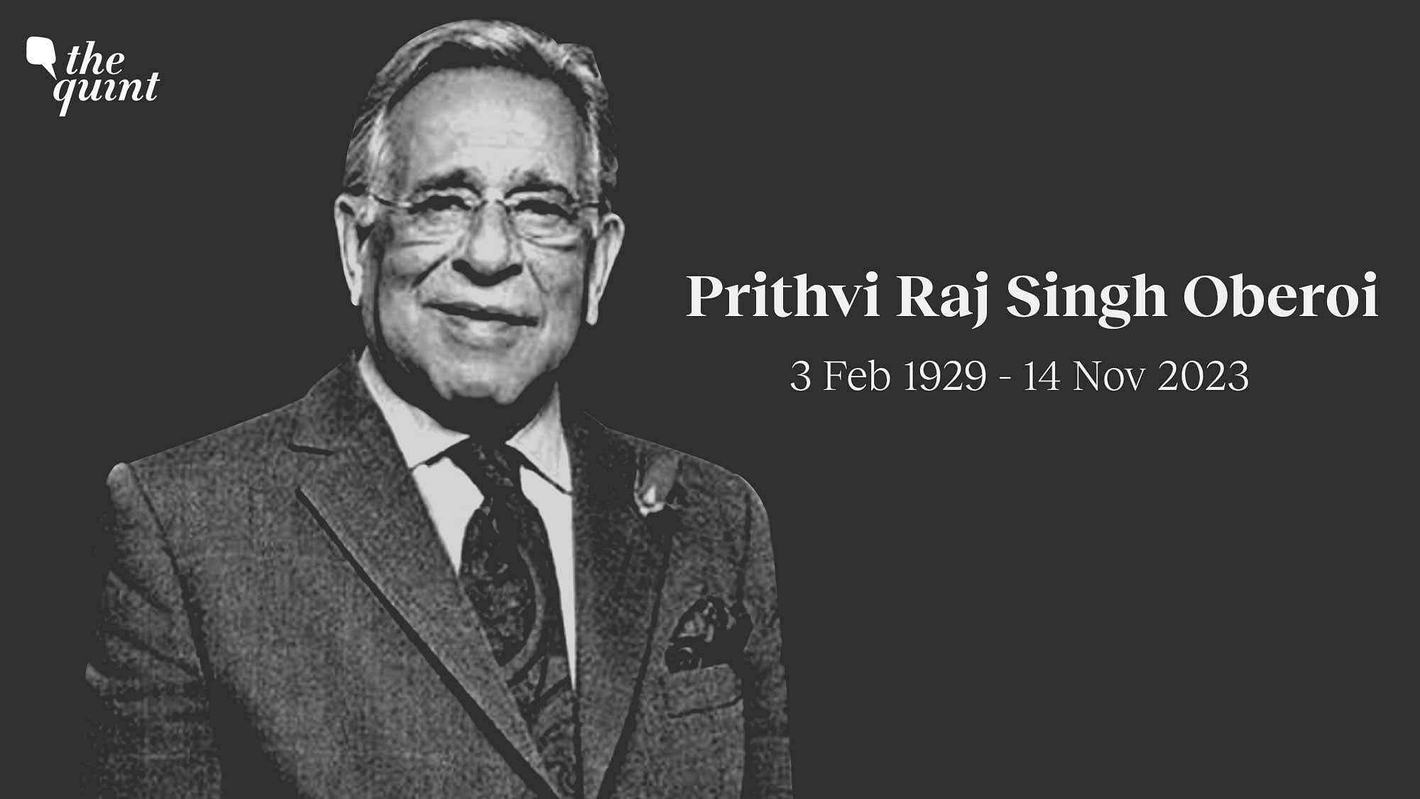 <div class="paragraphs"><p>Prithvi Raj Singh ‘Biki’ Oberoi died at the age of 94.&nbsp;</p></div>