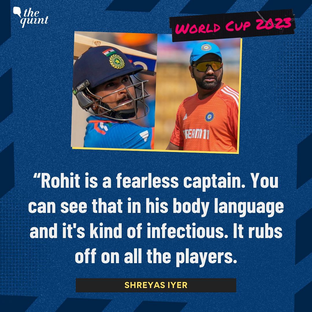 #CWC23 #INDvsNZ| #ShreyasIyer stated captain Rohit Sharma's fearless attitude on every Indian player.