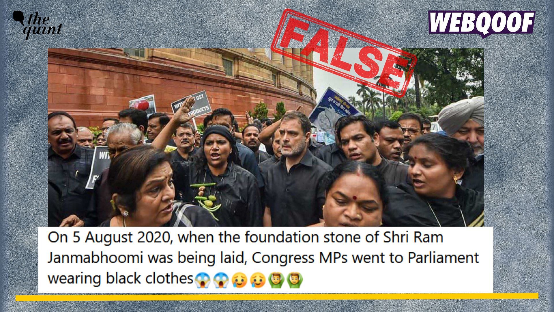 <div class="paragraphs"><p>Fact-check: An old image of Congress leader Rahul Gandhi wearing black clothes with other Congress members is being given a false narrative. </p></div>