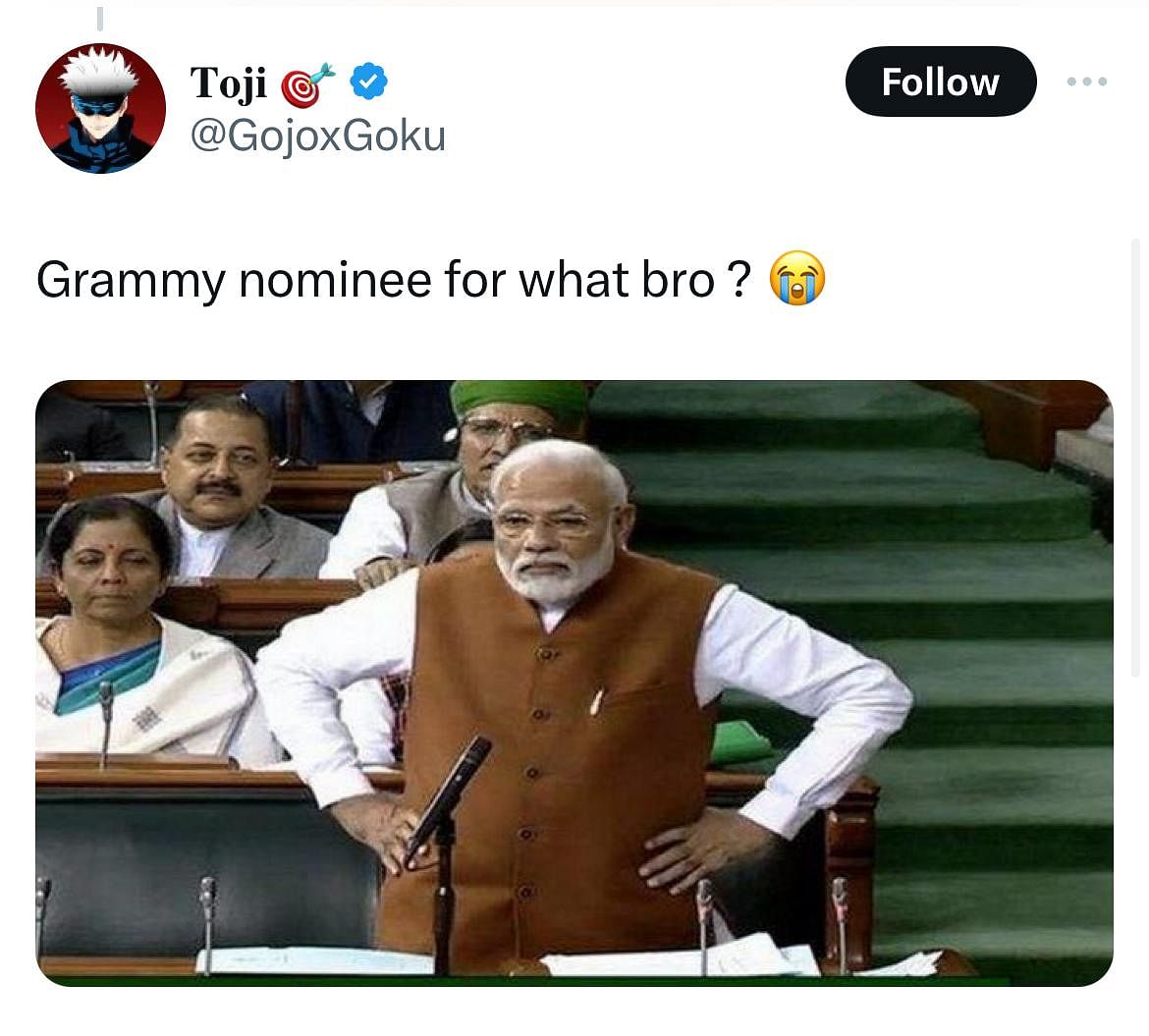 Several social media users are writing, "Can't believe Narendra Modi got a Grammy nomination before BTS did!"